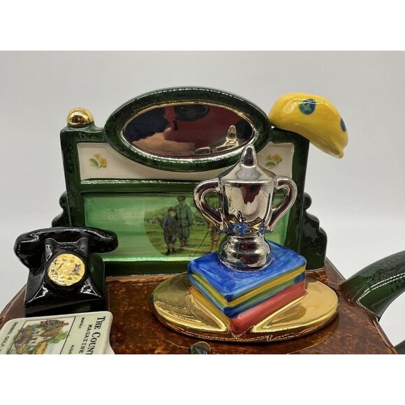 Tony Carter Golf Themed Collectible Teapot Hand Painted Home Decor Teapots READ - Picture 6 of 16